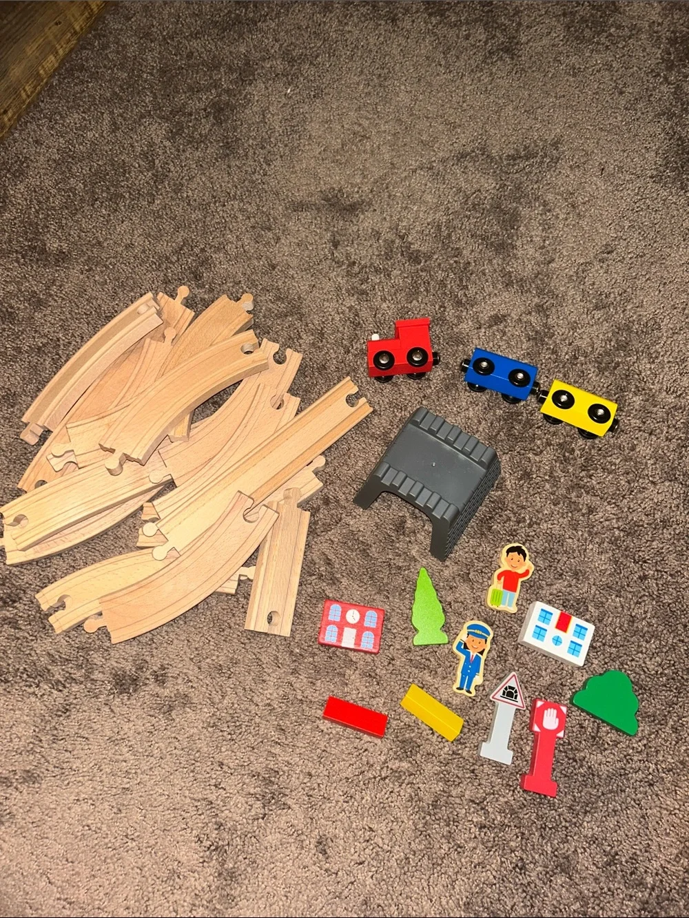 Woodlets 30 piece Montessori style train set